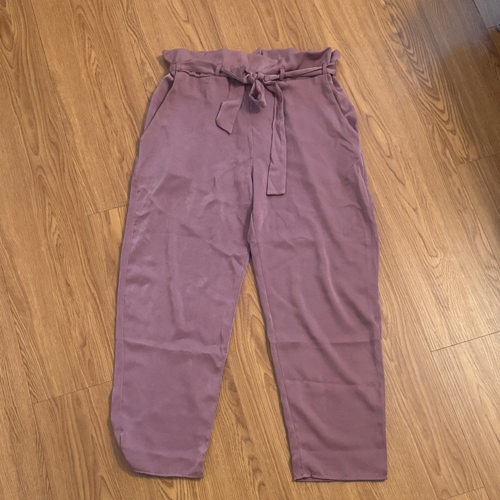 Chic mauve Tie-Waist Trousers
